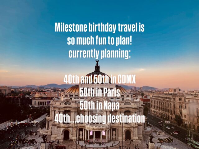 No one should have to plan their own birthday. That’s my job!!

Milestone birthdays are some of my favorite trips to plan: a great location, a group that’s up for anything, and one person at the center of it all who deserves to just show up and be celebrated. Where are you dreaming of celebrating your next milestone birthday?? 🎂 Comment below 👇