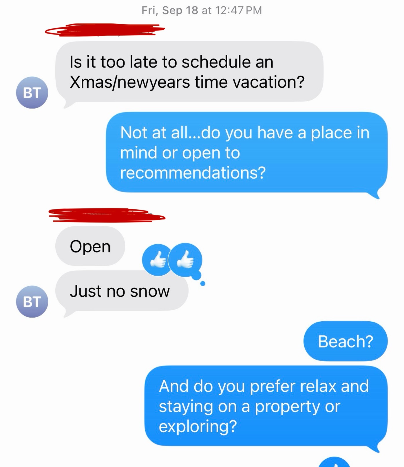 My clients just text me…and I figure out the rest. @elsanjuanhotel booked. Direct flights. Being trusted with someone’s family vacation never gets old.